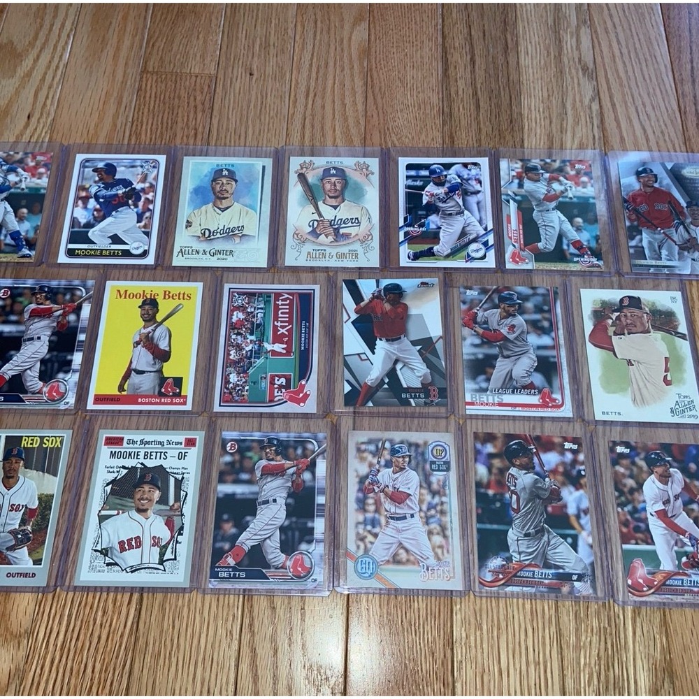 Mookie Betts Baseball Card‎ Bundle Lot x19 2018-2020 Boston Red Sox LA Dodgers